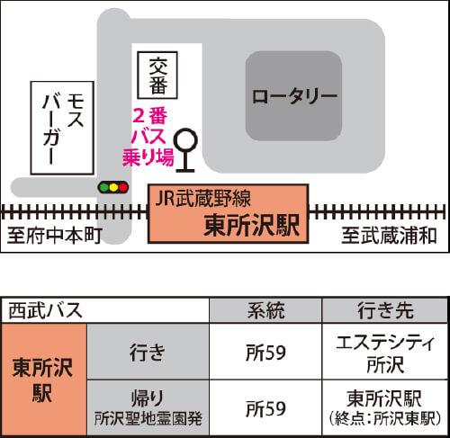 バスでお越しの方